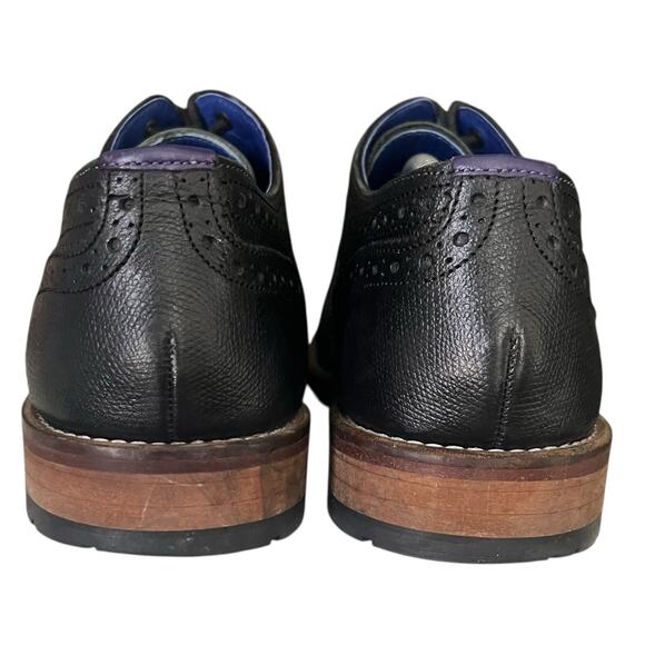 Ted Baker Mens Black Leather Wingtip Brogue Oxford Dress Shoes UK11 EU45 US12 - Picture 4 of 6